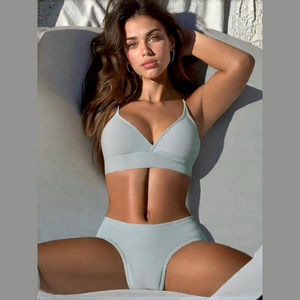 Aolro Elegant White Bikini Set